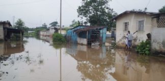 Dégâts de la crue du fleuve Bandama