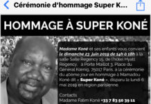 Hommage à Mamadou Koné dit Super, dimanche 23 juin 2019, à Hyatt Regency, Porte Maillot Paris