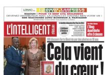 L’Intelligent en Pdf: 100 discours forts illustrés par des photos en 10 ans CELA VIENT DU CŒUR ! Le livre dédié par Philippe Kouhon à la Première Dame Dominique Ouattara dédicacé en présence d’un public distingué; Développement agro-industriel Patrick Achi lance deux importants projets et insiste sur le secteur privé; Leadership féminin , Violence basée sur le genre etc …- Danielle L. Bacongo Cissé, Ong Bloom : “Nous suivons les pas de maman Dominique Ouattara”; Sport en Côte d’Ivoire Pourquoi la FITKD et la FIRAPE sont les meilleures fédérations; Dissension au sein de l’Église du Christianisme céleste Le ministre Kouadio Konan Bertin sollicité