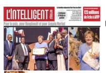 L’Intelligent en Pdf : Pour la paix , pour Houphouët et pour Angela Merkel Bédié et Gbagbo avec Ouattara ; Sory Diabaté ( ex 1e vice-président FIF) : « Il faut éviter de lier la vie aux élections » ; Promotion de l’Insertion et Emploi des Jeunes ; Mamadou Touré reçoit un prix au dîner du Sicema ; Lutte contre les déchets plastiques 123 millions de Fcfa à AIVP