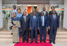 Le Représentant spécial du Secrétaire général des Nations Unies pour l'Afrique de l'Ouest et le Sahel, Leonardo Santos Simão rencontre le bureau de l'Assemblée nationale présidé par Adama Bictogo (Abidjan, 18/09/2025)