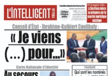 L’Intelligent en PDF: Conseil d’État – Ibrahime-Kuibiert Coulibaly : ” Je viens (…) pour…”